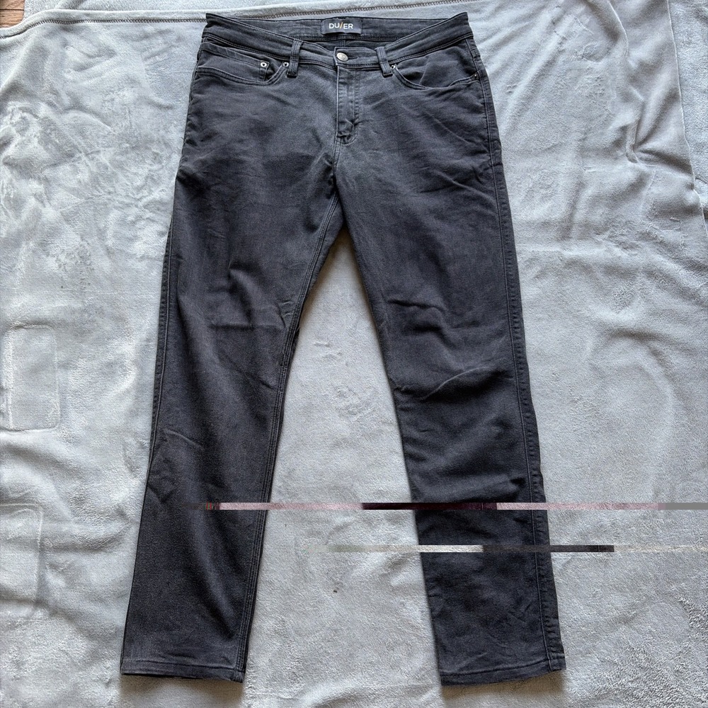 DU/ER L2X Slim Fit Jeans Men's 34x32 (34x30) Stretch Performance Denim Black